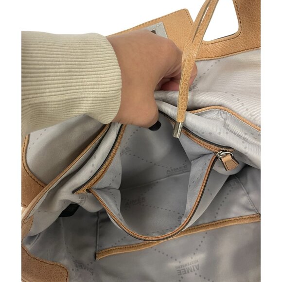 Aimee Kestenberg Womens Washington Tote Bag American Flag Brown Leather Tassel - Picture 4 of 9